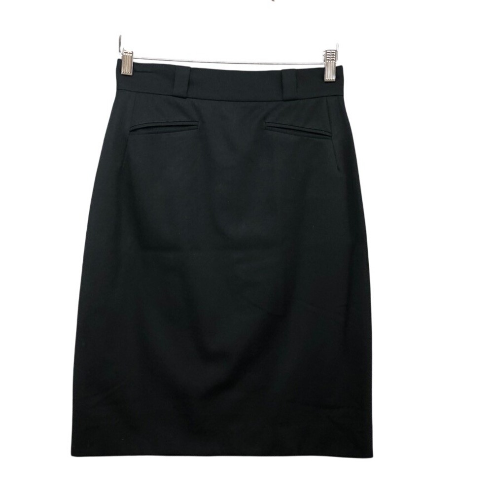 Chanel Boutique Pencil Skirt Womens 38 6 Black Wool Silk Lined Vintage France